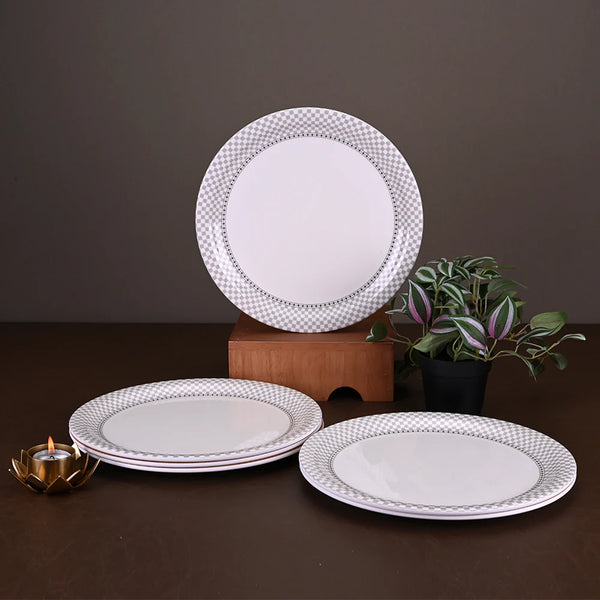 6pc dinner Plate Set: Checkers