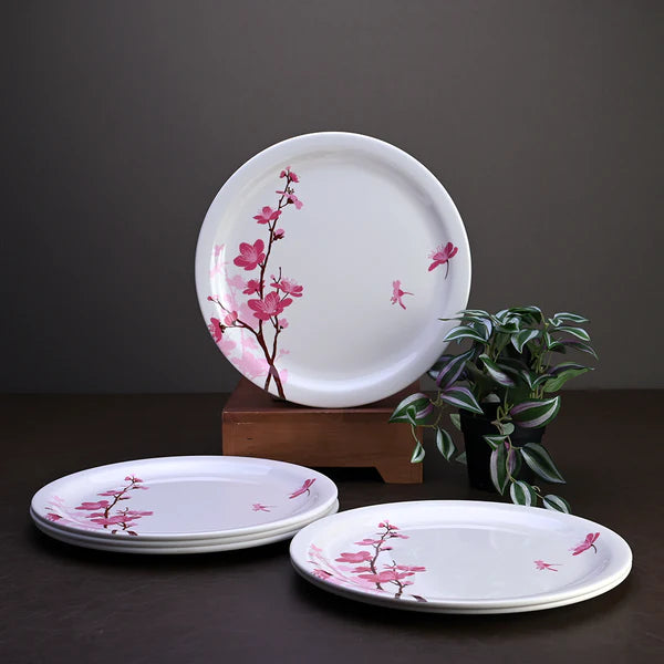 6pc dinner Plate Set: Pink Blossom