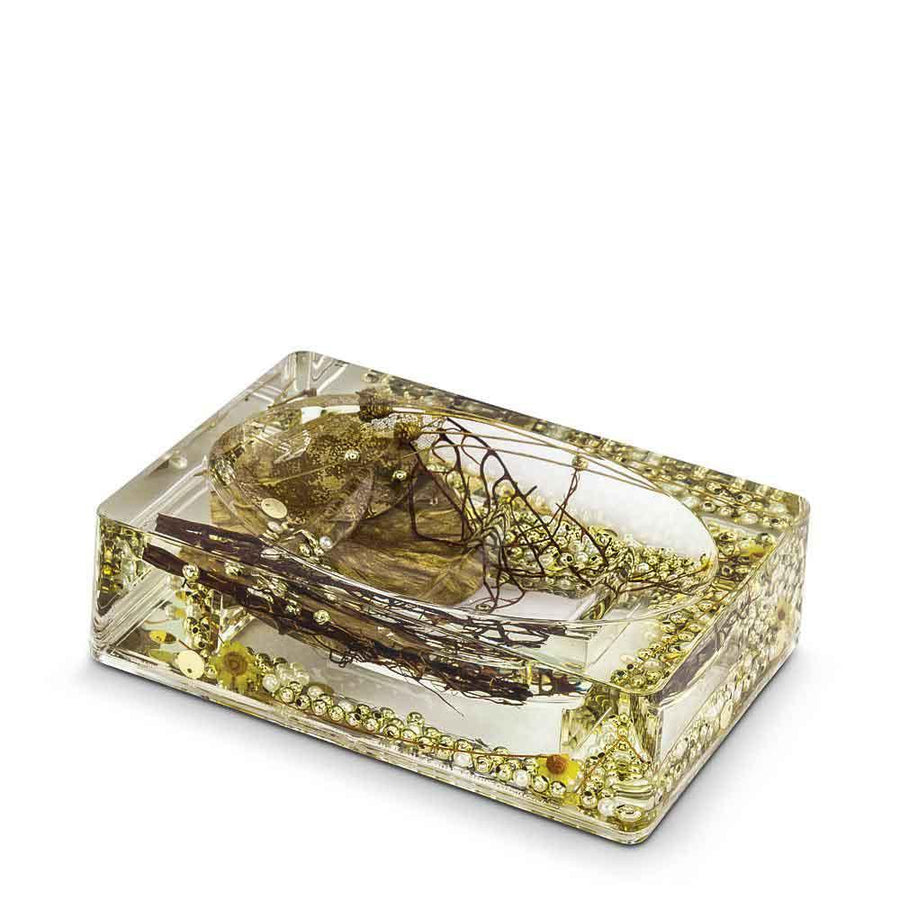 SOAP DISH RECT GOLD/SILVER (288648)