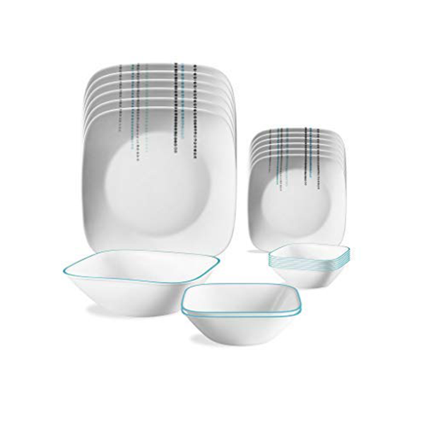 CORELLE-RAIN DROPS - 21 PCS SQ SET