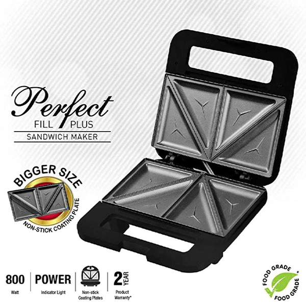 Perfect fill plus sandwich maker 800w